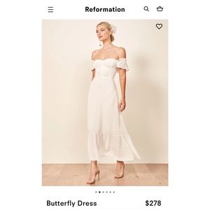 Reformation Butterfly Dress Ivory Size 2